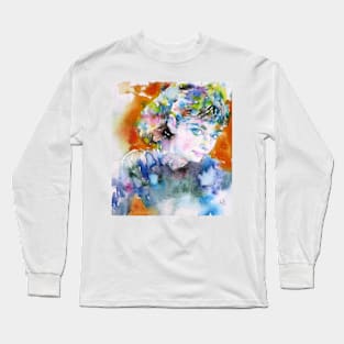 AUDREY HEPBURN watercolor portrait .5 Long Sleeve T-Shirt